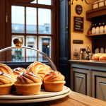 **"Cozy local coffee shop 'Morning in Paris' in a small town, focus on personalized email marketing with pastries, warm lighting, inviting atmosphere."**